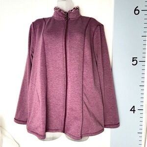 Cuddl Duds Barbiecore Purple Full‎ Zip Plush Sleepwear Jacket Large
